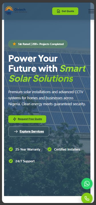 Olitechsolar solar installation company website